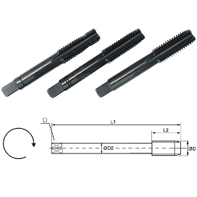 HAND Tap, For stainless steel, Metric (Set 3pcs)