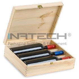 Wooden box for 3 bottles of wine