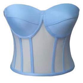 İndigo Transparent Tie-Up Corset Bustier