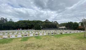 Newly fixed monuments in the cemetery