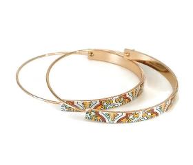 CHAYA - GOLD HOOP TILE EARRINGS