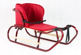 Sled with backrest + mattress + footrests-maroon manufactuer