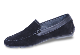 Men's black moccasins made of natural suede