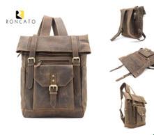 R Roncato Vintage Leather Backpack for Men (46.66.44)