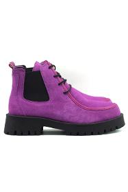 Purple Suede Daily Genuine Leather Elastic Women's Boots