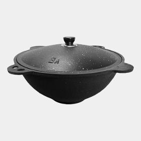 Cast iron cauldron with a lid, 8 liters