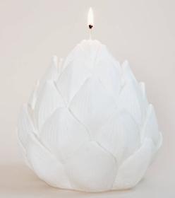 Artichoke candle - matte white (large)