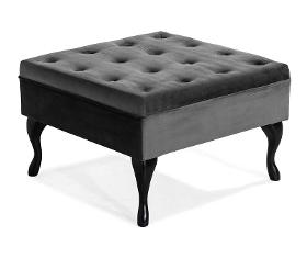 Footstool Megan in darkgray, 70x70x44 cm