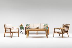 Gowoll Artemis wooden garden lounge set garden furniture set 5 people