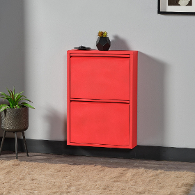 Gowoll Shoe Cabinet (2 Flaps Red)