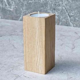 Oak tealight candle holder 50x50x120mm