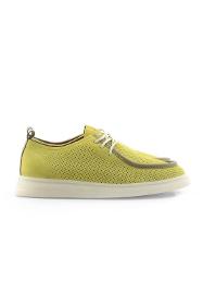 Pistachio Green Suede Leather Studded Women's Sisley Shoes