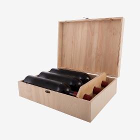 Elegant box for 3 wines made of wood or plywood