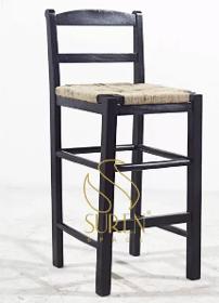 Black Finish Rope Work Bar Chair