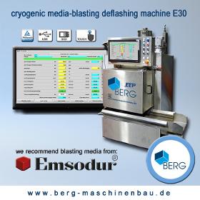 Cryogenic media-blasting deflashing machine