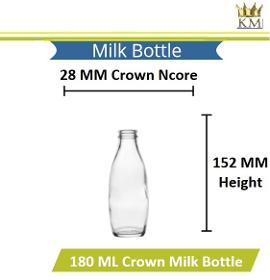 Crown Glass Milk Bottle