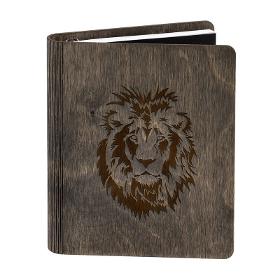 Lion wooden notebook