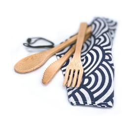 Bamboo cutlery set