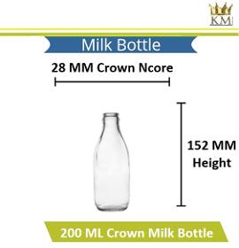 Crown Glass Milk Bottle