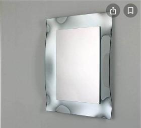 Curved glass frame mirror