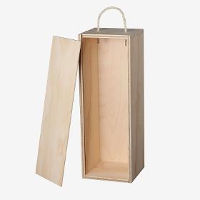 Natural plywood wine box with string handle