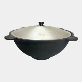 Cast iron cauldron with a lid, 16 liters