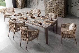 Gowoll Mitra Cappucino Garden Furniture Set 6 Persons