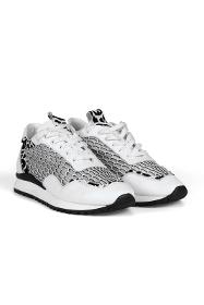 Black and White Leather Mesh Women's Sports Shoes