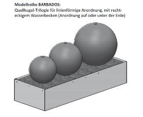 Ball fountain corten steel TRILOGIY BARBADOS