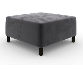 Footstool Vivian in dark gray, 88x88x42 cm