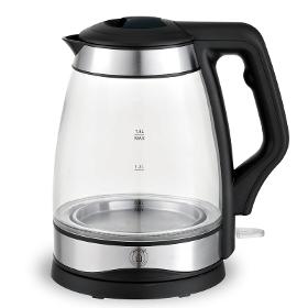 Herzberg HG-5044: 1.8L Electric Glass Kettle With LED Light Indicator