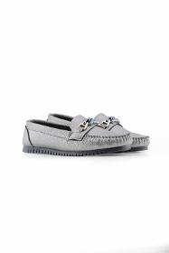 Rok women's loafer shoes with gray chain accessories