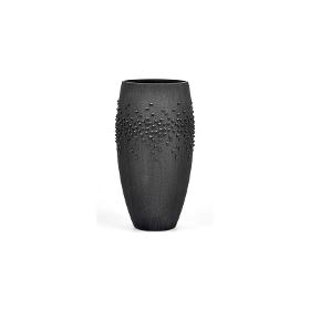 Handpainted Black Glass Vase | Painted Art Glass Oval Vase | Interior DesignHome