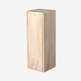 Natural plywood wine box with slider closure