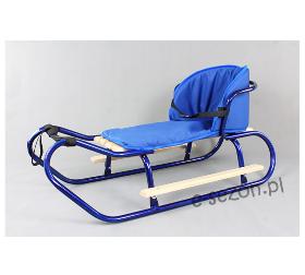 Sled with footrests and mattress - navy blue