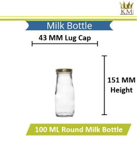 Round Glass Milk Bottle