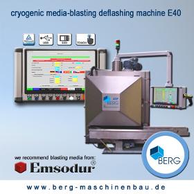 Cryogenic media-blasting deflashing machine