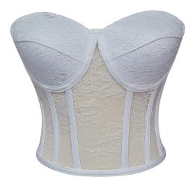 White Transparent Tie-Up Corset Bustier