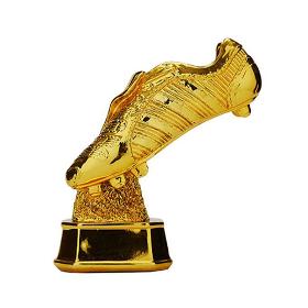 Resin electroplated golden shoes football trophy