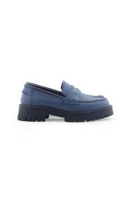 Navy Blue Floater Leather Comfort Loafer Shoes