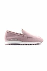 Pink Suede Genuine Leather Sports Sole Women's Loafer Shoes