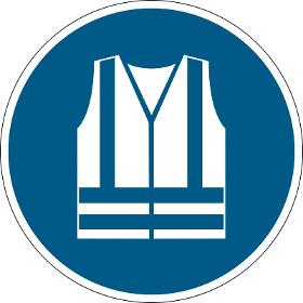 Mandatory sticker 'Use safety vest' Ø 430 mm, DURABLE