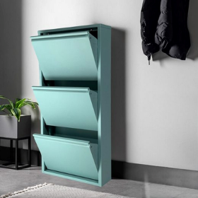 Gowoll Shoe Cabinet (3 Flaps Turquoise)