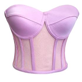 Lilac Transparent Tie-Up Corset Bustier