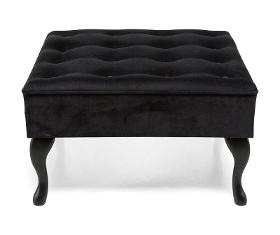 Footstool Megan in black, 70x70x44 cm