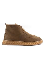 Brown Genuine Suede Leather Comfort Daily Lace-Up Women's Boots
