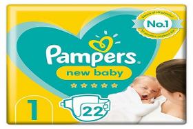 Pampers New Baby Nappies Size 1 2-5kg, 4-11lbs 22’s