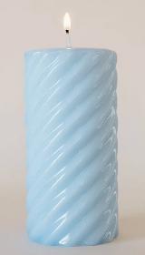 Pillar candle Blossom - light blue (large)