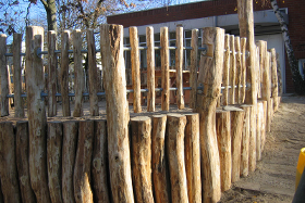 Wooden fence posts