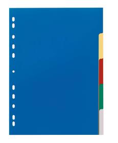 Index A4 5 part. with coloured tabs and cover sheet PP